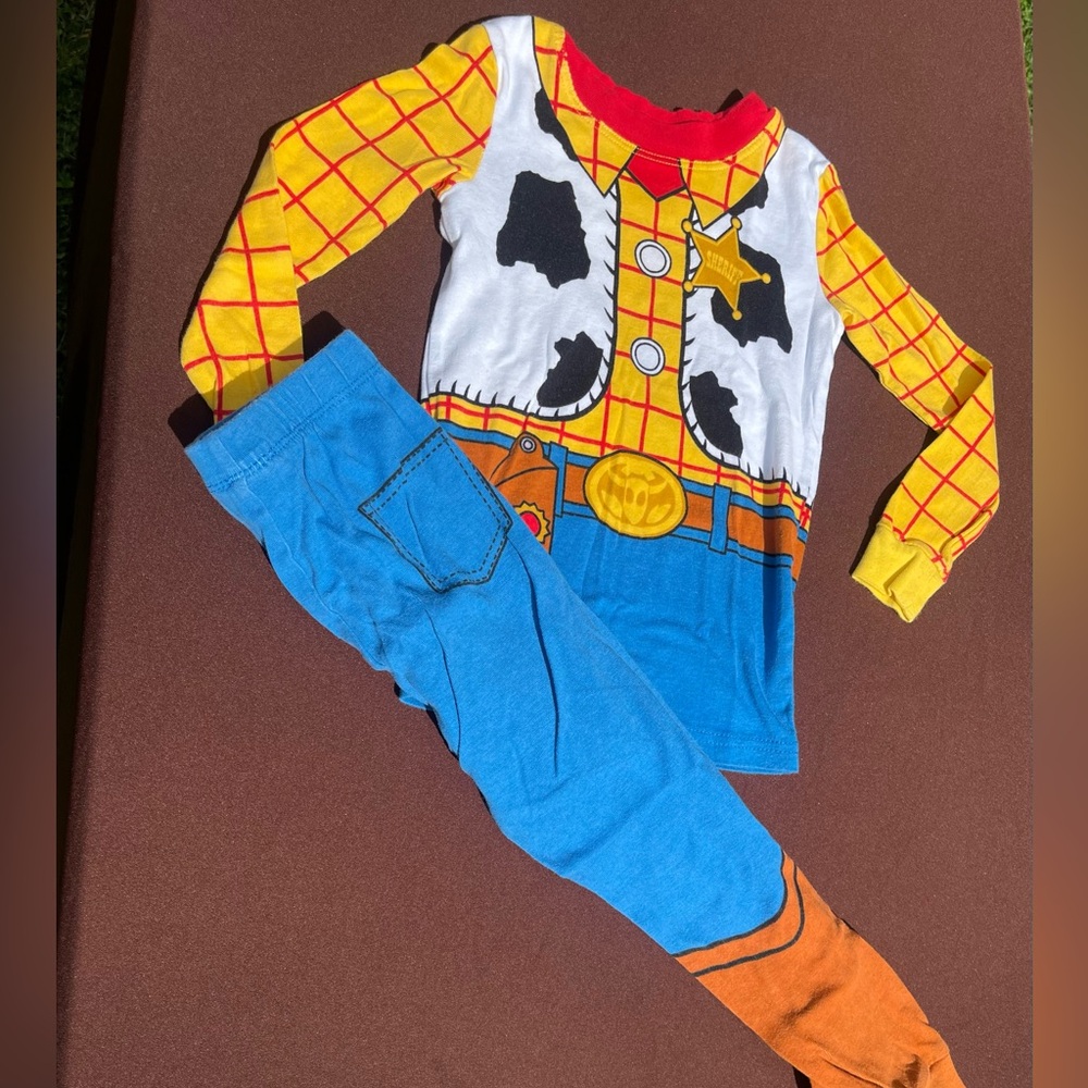 Authentic Disney Woody Pajama for Kids - Yellow, Blue, Red